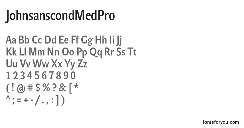 Шрифт JohnsanscondMedPro – алфавит, цифры, специальные символы