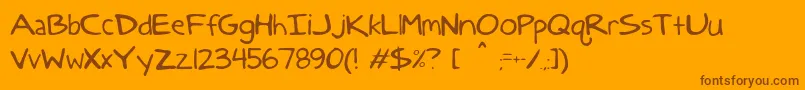 Fonte DccAnatoliaclasic – fontes marrons em um fundo laranja