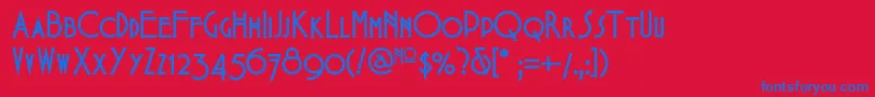 Babesintoylandnf Font – Blue Fonts on Red Background