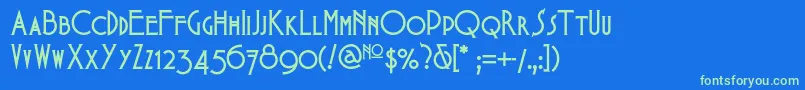 Babesintoylandnf Font – Green Fonts on Blue Background