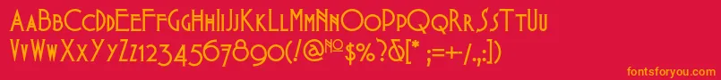 Babesintoylandnf Font – Orange Fonts on Red Background