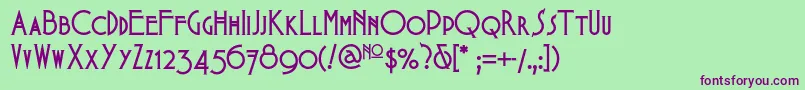 Babesintoylandnf Font – Purple Fonts on Green Background