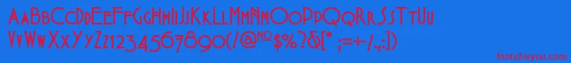 Babesintoylandnf Font – Red Fonts on Blue Background