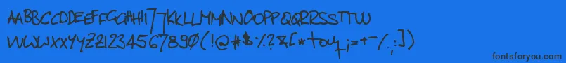 Шрифт TomsHandwrittenNew – чёрные шрифты на синем фоне