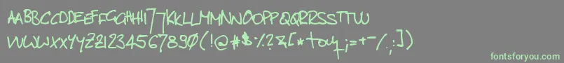 TomsHandwrittenNew-Schriftart – Grüne Schriften auf grauem Hintergrund