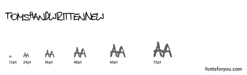 TomsHandwrittenNew Font Sizes