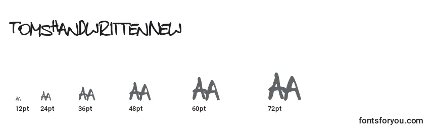 Tamanhos de fonte TomsHandwrittenNew