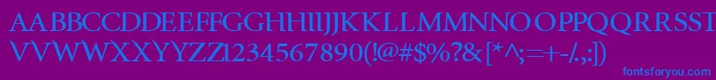 フォントInfraredBold – 紫色の背景に青い文字