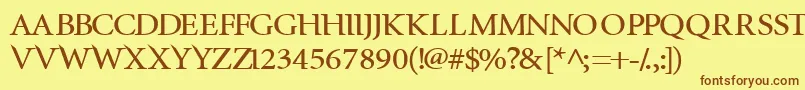 Шрифт InfraredBold – коричневые шрифты на жёлтом фоне