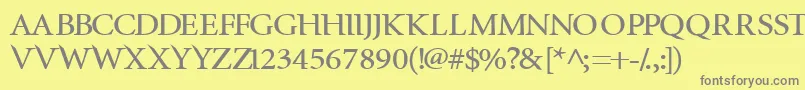 フォントInfraredBold – 黄色の背景に灰色の文字