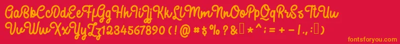 SweatyBeta Font – Orange Fonts on Red Background