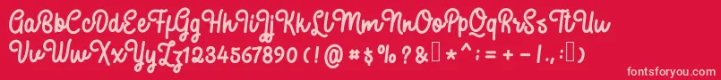 SweatyBeta Font – Pink Fonts on Red Background