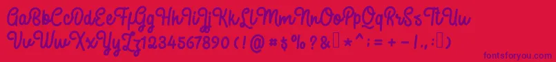 SweatyBeta Font – Purple Fonts on Red Background