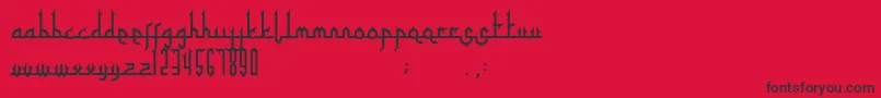 フォントTafakur – 赤い背景に黒い文字