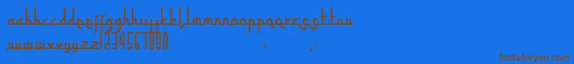 Saiba mais sobre a fonte Tafakur Fonte Tafakur – fontes marrons em um fundo azul
