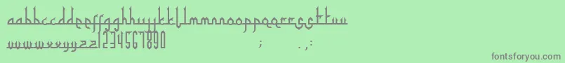 フォントTafakur – 緑の背景に灰色の文字