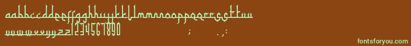 Tafakur Font – Green Fonts on Brown Background