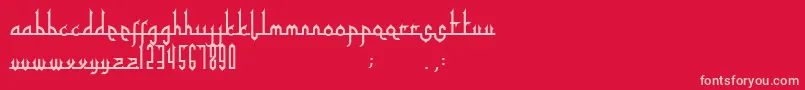 フォントTafakur – 赤い背景にピンクのフォント