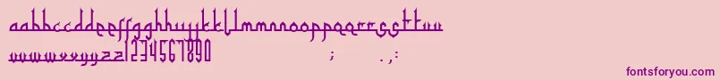Tafakur-Schriftart – Violette Schriften auf rosa Hintergrund