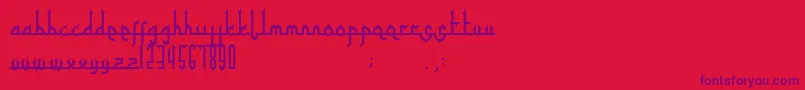 Tafakur-Schriftart – Violette Schriften auf rotem Hintergrund