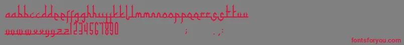 Tafakur-Schriftart – Rote Schriften auf grauem Hintergrund