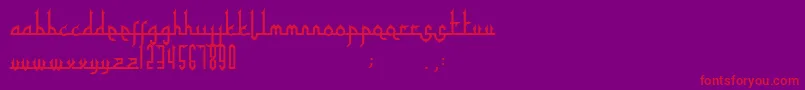 Tafakur-Schriftart – Rote Schriften auf violettem Hintergrund