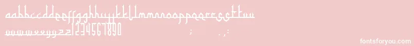 Tafakur-Schriftart – Weiße Schriften auf rosa Hintergrund