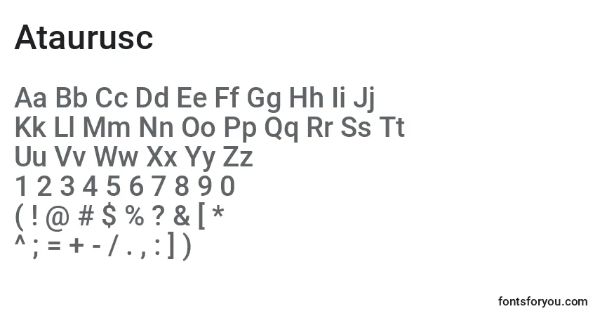 Czcionka Ataurusc – alfabet, cyfry, specjalne znaki