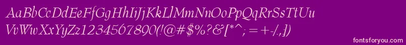 BarnardOblique Font – Pink Fonts on Purple Background