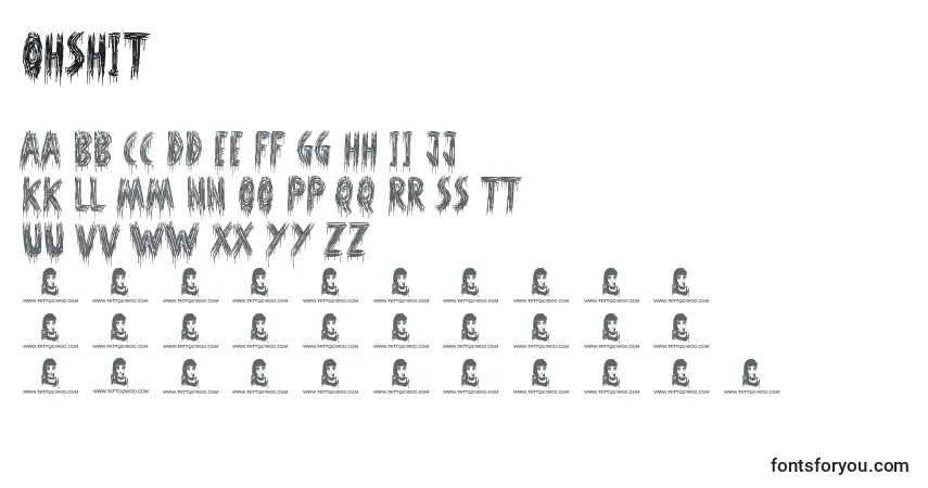 Schriftart OhShit – Alphabet, Zahlen, spezielle Symbole