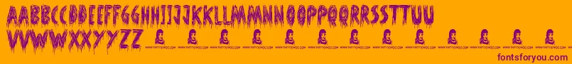 OhShit Font – Purple Fonts on Orange Background