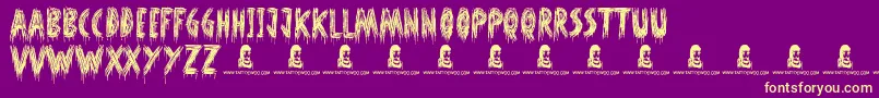 OhShit Font – Yellow Fonts on Purple Background