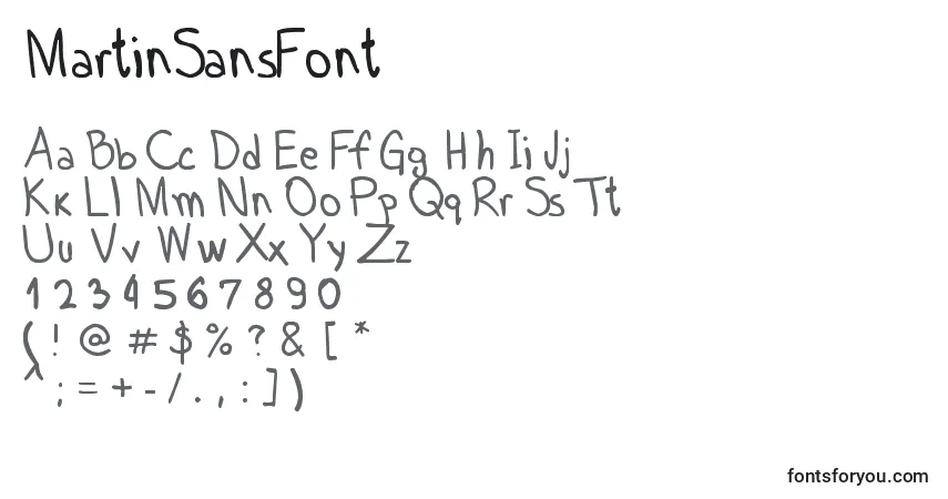 Шрифт MartinSansFont – алфавит, цифры, специальные символы