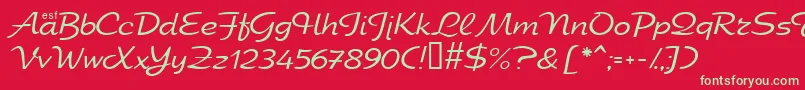 フォントElfringElitelight – 赤い背景に緑の文字