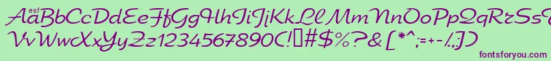 ElfringElitelight Font – Purple Fonts on Green Background