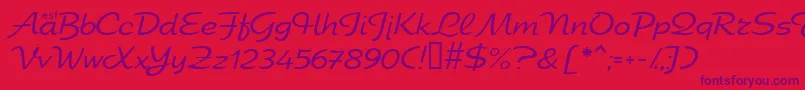 ElfringElitelight Font – Purple Fonts on Red Background