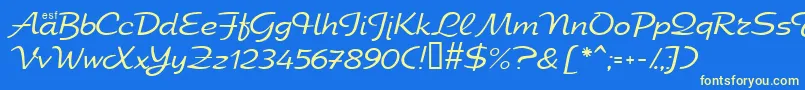 ElfringElitelight Font – Yellow Fonts on Blue Background