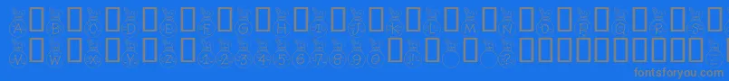 Rmbunny-Schriftart – Graue Schriften auf blauem Hintergrund