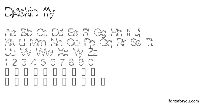 Czcionka Dj4skin ffy – alfabet, cyfry, specjalne znaki