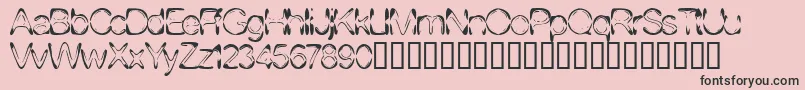 フォントDj4skin ffy – ピンクの背景に黒い文字