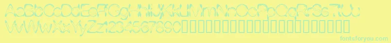 Dj4skin ffy-Schriftart – Grüne Schriften auf gelbem Hintergrund
