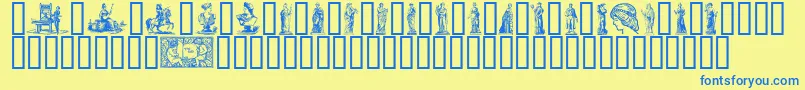 Oktober ffy Font – Blue Fonts on Yellow Background
