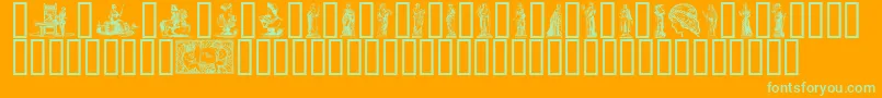 Oktober ffy Font – Green Fonts on Orange Background
