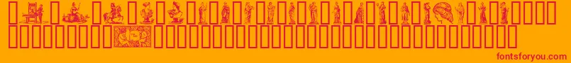 Oktober ffy Font – Red Fonts on Orange Background