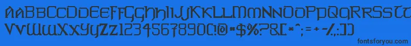 WarlordsNormal Font – Black Fonts on Blue Background