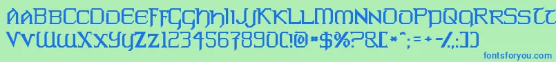 WarlordsNormal Font – Blue Fonts on Green Background