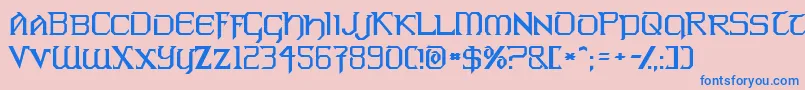 Czcionka WarlordsNormal – niebieskie czcionki na różowym tle