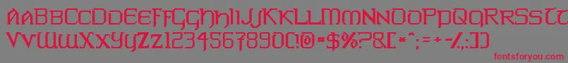 WarlordsNormal Font – Red Fonts on Gray Background