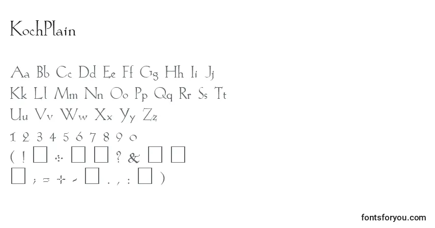 A fonte KochPlain – alfabeto, números, caracteres especiais