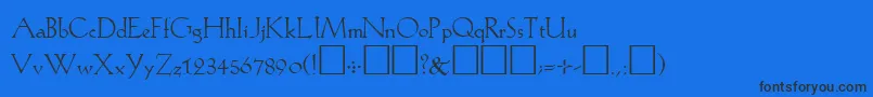 KochPlain Font – Black Fonts on Blue Background